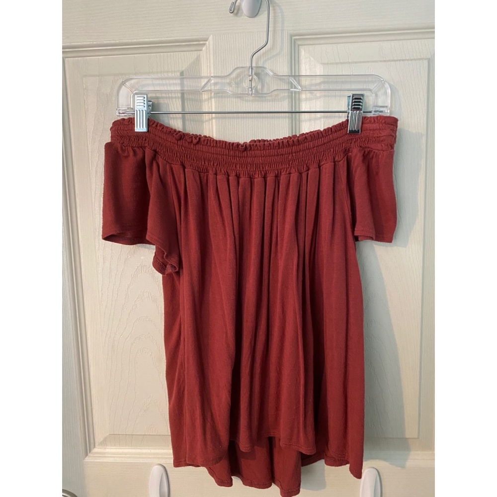 Orange/Red Off the Shoulder Top